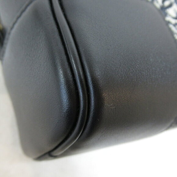 Loewe Amazona Square Bag Calfskin Handbag Jacquard Navy Blue Black - Picture 8 of 9